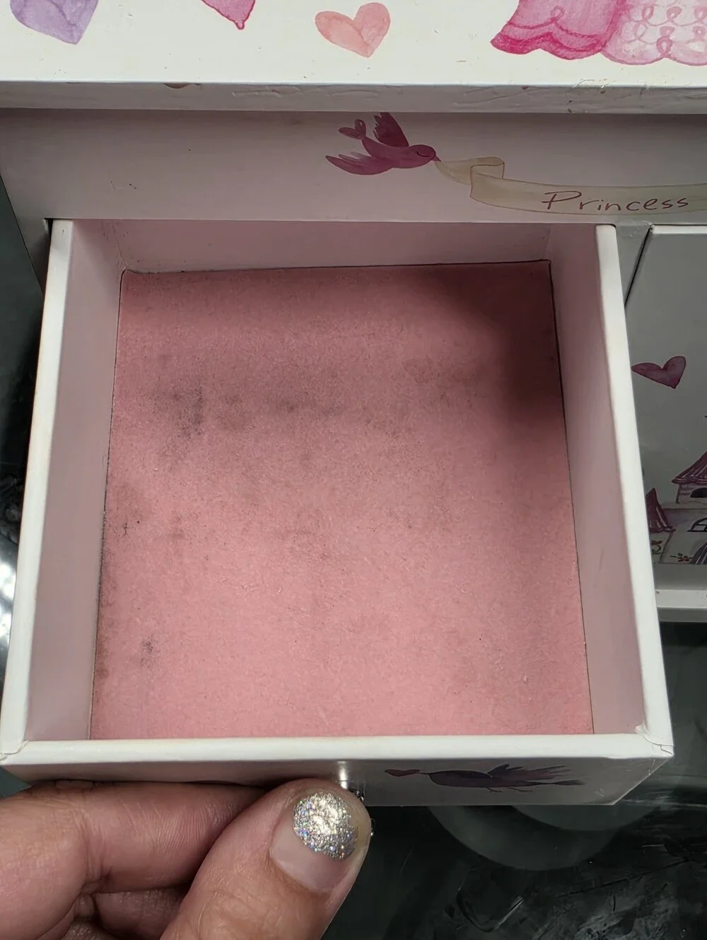 Jewelkeeper Princess Wooden Jewelry Box Mirror Velvet Lined White/Pink - 2018